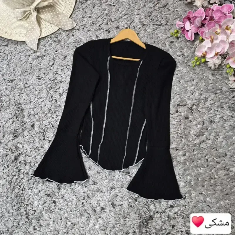 بلوز کثیف دوزی آستین کلوش فانریپ پنبه ای زنانه - تصویر 6