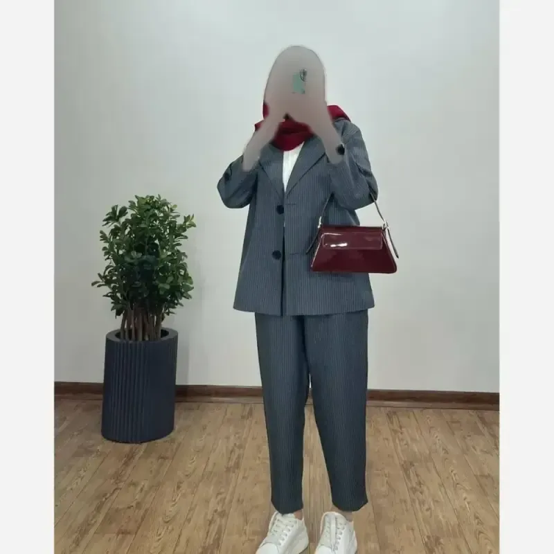 کت شلوار زنانه مدل آسو جنس دیپلمات پرشیا سایز 38 تا 50 - تصویر 4